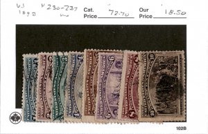 United States Postage Stamp, #230-237 Used, 1893 Columbus (AB)