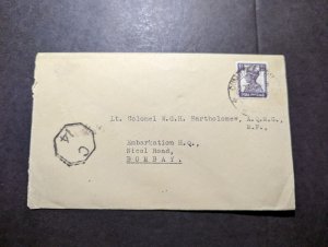 1943 India Cover to Bombay GPO Embarkation HQ