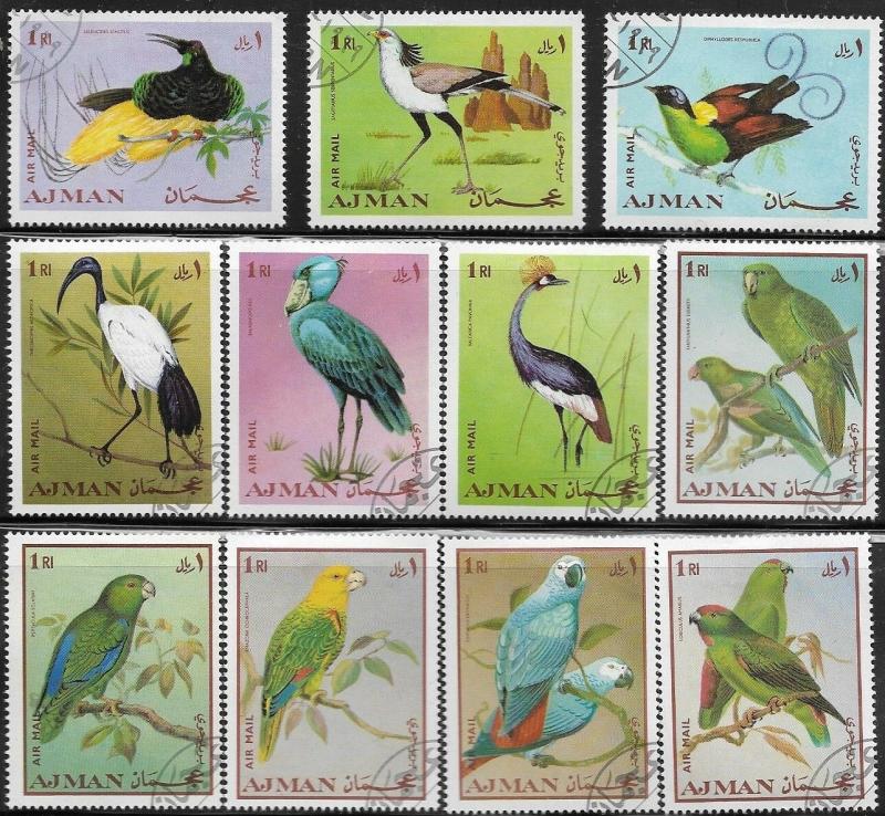 Ajman 1969 Birds  MI# 394-404  /CTO