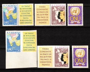 Romania Sc 1469-71 Perf & Imperf MNH SET of 1961 - UN