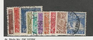 Switzerland, Postage Stamp, #216-225 Used, 1932-34