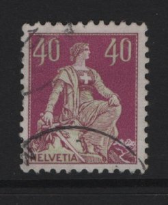 Switzerland #138a  used 1933 Helvetia 40c with grilled gum