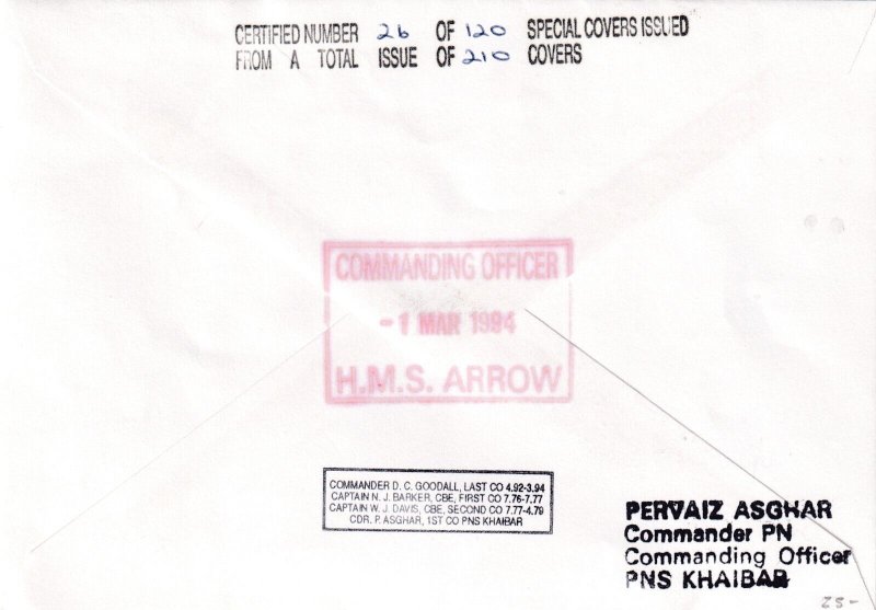 1994: Sunderland, Scotland FDC signed by commander officers (57740)