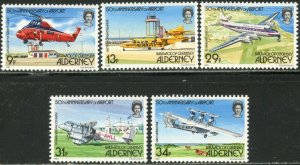 ALDERNEY Sc#18-22 1985 Airport Anniversary Complete Set OG Mint NH