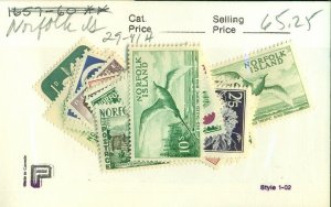 NORFOLK ISLAND #29-41, Mint Hinged, Scott $65.25