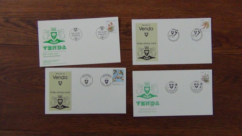 Venda New Issue Cards 1980 Butterflies Tea Banana Carving 1979 Independence VFU 