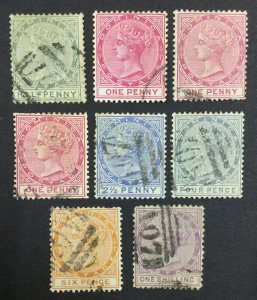 MOMEN: DOMINICA SG #20-26,22a 1886-90 USED £550 LOT #62127