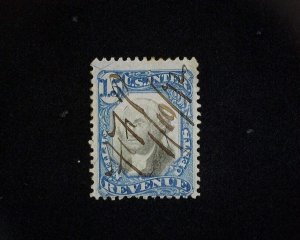 HS&C: Scott #R110 Used 15 cent Revenue. F US Stamp