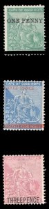 MOMEN: CAPE OF GOOD HOPE SG #33-35 1876 UNUSED £490 LOT #65283