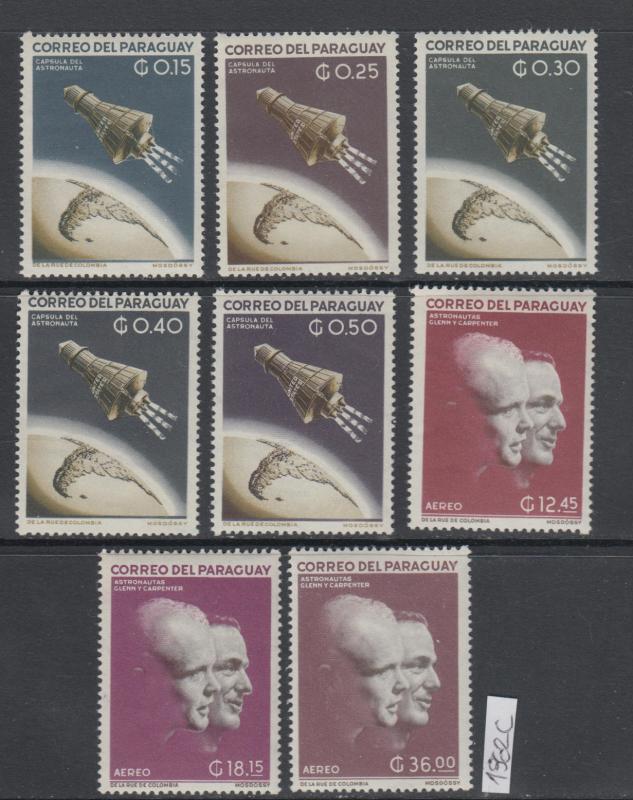 XG-AL987 PARAGUAY - Space, 1962 Cosmonauts Glenn, Carpenter MNH Set