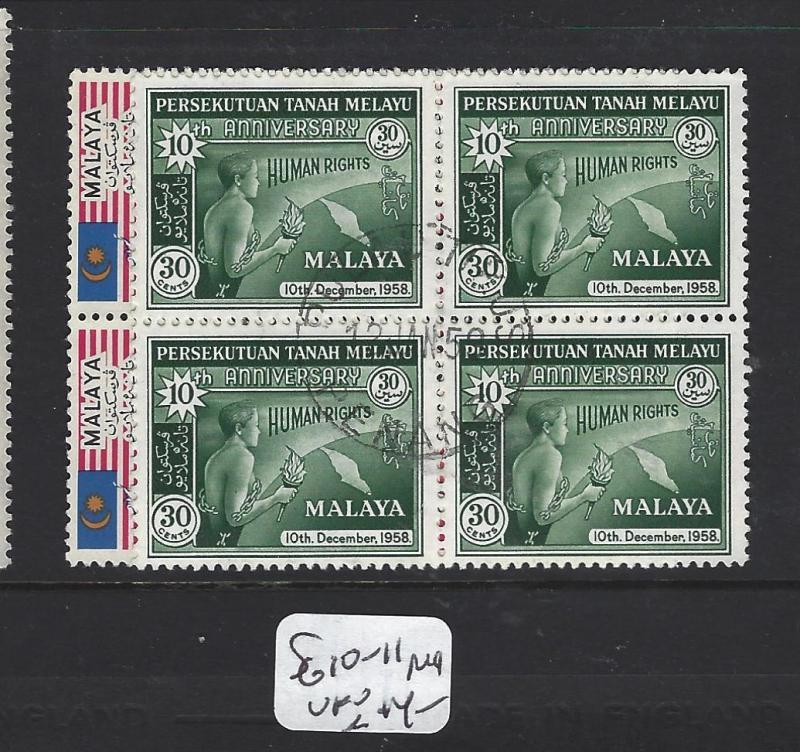 MALAYA FEDERATION  (PP1308B)  SG  10-1      BL OF 4   VFU