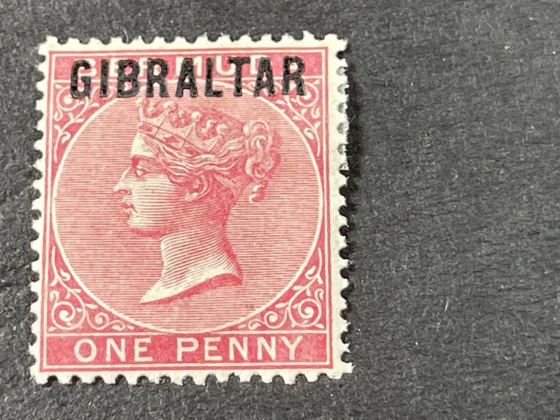 GIBRALTAR # 2-MINT/HINGED---SINGLE---ROSE---1886