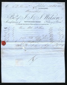 GB Cover EL *Hosiery & Gloves* Manufacturers  Knaresborough Entire 1853 BD121 