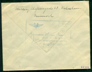 DENMARK 1946, First Flight cover to URUGUAY franked w/airmail stamps, VF