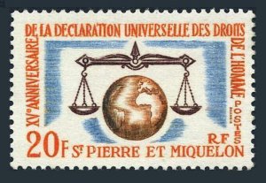St Pierre & Miquelon 368, MNH. Michel 405. Human Rights issue, 1963.