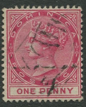 DOMINICA -Scott 19 - QV - Definitive -1863 - VFU - Wmk 2- Single 1p Stamp