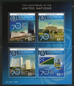 SOLOMON ISLANDS 2015 70th ANNIVERSARY OF THE UNITED NATIONS  SHEET MINT NH