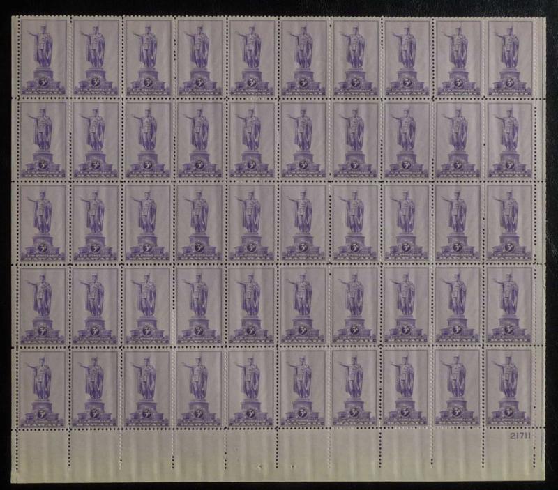 799 3c Hawaii, VF NH, sheet of 50, post office fresh..MORE.. sht307