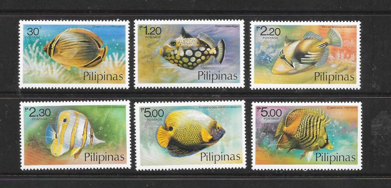 FISH - PHILIPPINES #1379-84  MNH