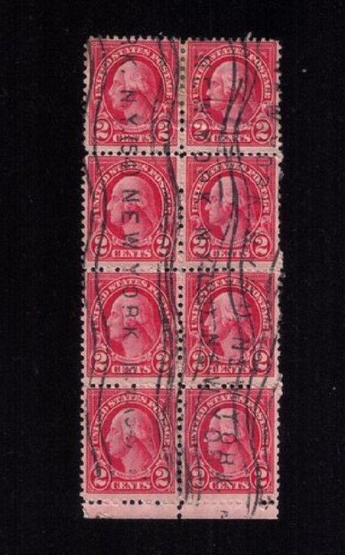 USED US SCOTT #634b, Pane BLOCK OF EIGHT (8) F-VF