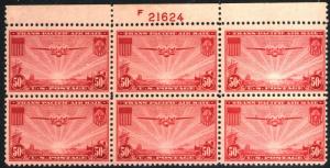 U.S. #C22 Used Plate Block 