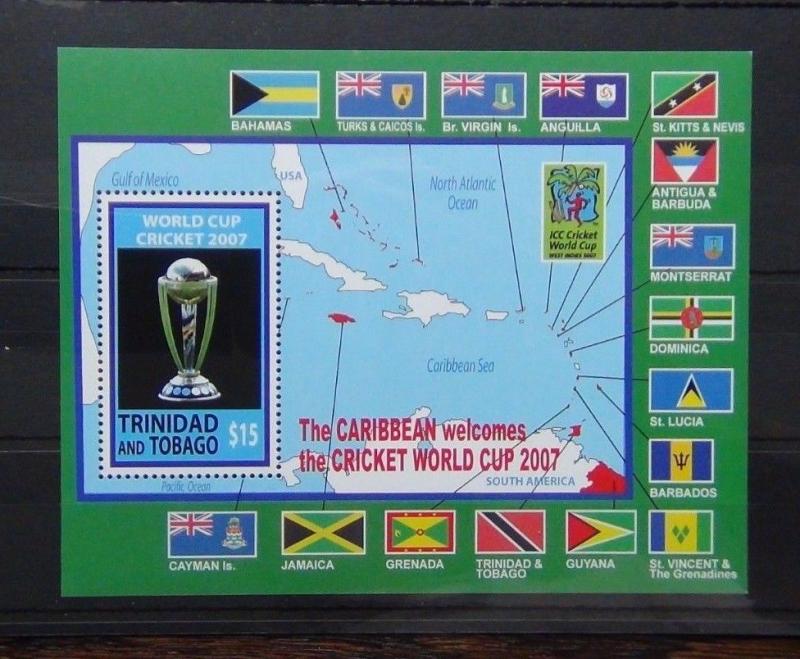 Trinidad & Tobago 2007 World Cup Cricket West Indies Miniature sheet MNH  