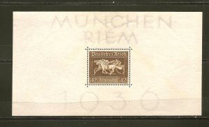 Germany SC#B90 Horse Race 1936 Souvenir Sheet MNH