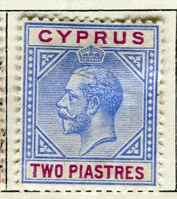 CYPRUS; 1912 early GV issue Mint hinged 2Pi. value