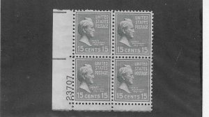 US SCOTT# 820 PLATE BLOCK OF 4 MNH SCV $4.00