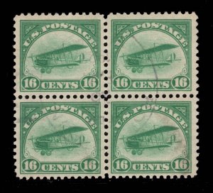 MOMEN: US STAMPS #C2 AIRMAIL USED BLOCK VF LOT #89277*