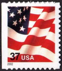 SC#3634 37¢ Flag Booklet Single (2002) SA
