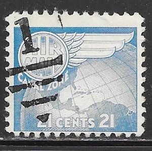 Canal Zone C24: 21c Globe and Wing, Airmail single, used, F