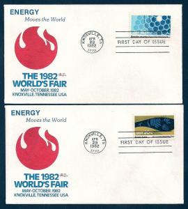 UNITED STATES FDCs (4) 20¢ Knoxville Worlds Fair 1982 Bazaar