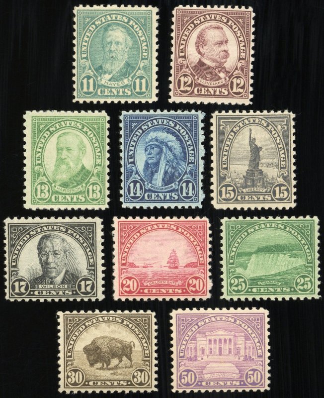 US Stamps # 692-701 MNH F-VF Scott Value $140.00