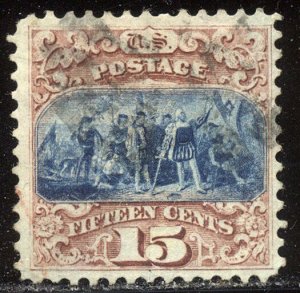 U.S. #118 Used VF BEAUTY w/ Cert - 1869 15c Pictorial, Type I