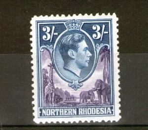 NORTHERN RHODESIA George VI 3/- SG42 Light fresh MINT