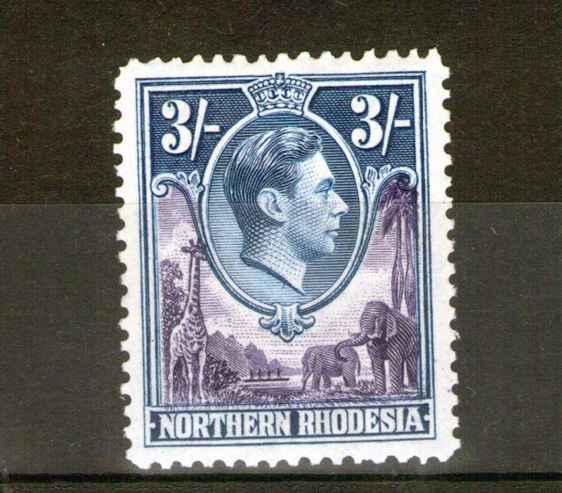 NORTHERN RHODESIA George VI 3/- SG42 Light fresh MINT