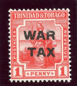 Trinidad & Tobago 1917 KGV War Tax 1d red superb MNH. SG 182. Sc MR7.