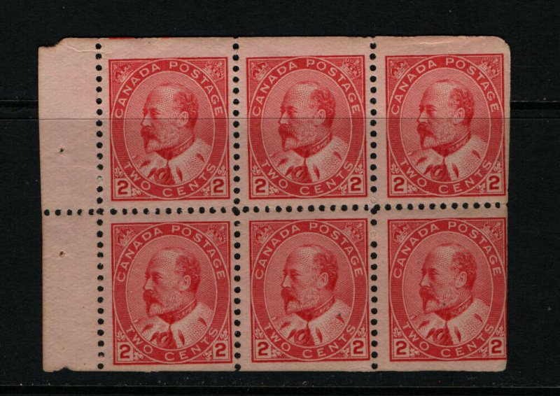 Canada #90b Mint Fine Never Hinged Booklet Pane Of Six **With Certificate**