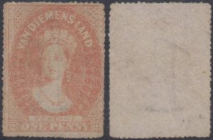 AUSTRALIA TASMANIA 1868 CHALON HEAD Sc 45 Serrate Perf 19 UNUSED FINE SCV$850.00 