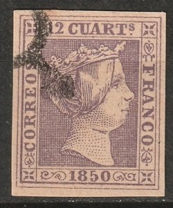 Spain 1850 Sc 2 used Segui forgery