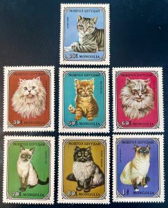 Mongolia 1048-1054 / 1979 Domestic Cats Stamps / Complete Set / MNH
