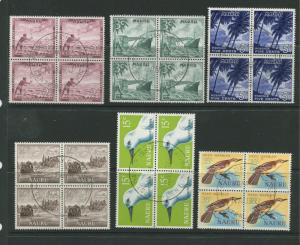 Nauru - Scott Various - Pictorial Definitive Issue- 1966 - VFU - 6 X Blocks of 4