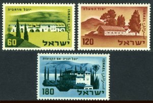 Israel 165-167, MNH. Michel 187-189. Merhavya, Deganya, Yesud Ha-Maala, 1959.