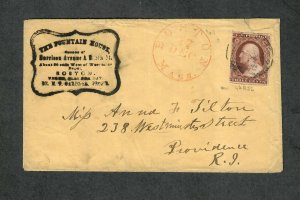 US Sc#11a Advertising Cover Fountain House Boston Pos. #42R5L XF Stamp