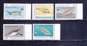 Turkmenistan 34a, 35-38 MNH WWF