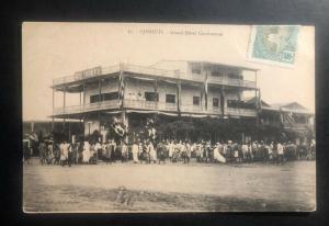 1920s Djibouti RPPC Postcard Cover to Marseille France Grand Hotel Continental