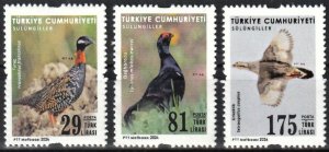 Turkey 2024 Birds Phasianidae Definitives set of 3 stamps MNH