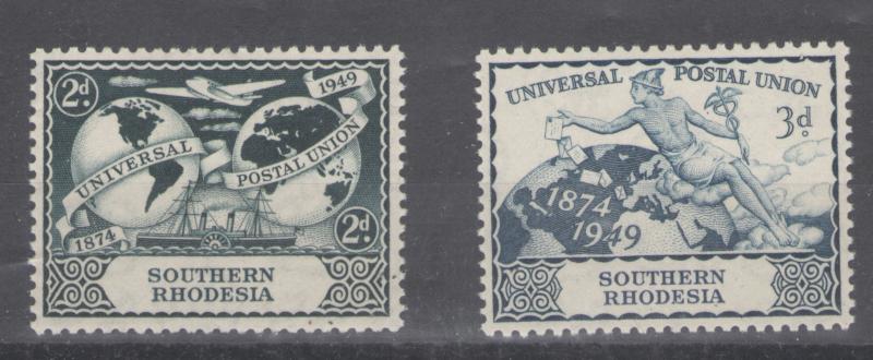 Southern Rhodesia 1949 UPU Scott # 71 - 72 MH