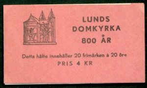 SWEDEN (H77) Scott 373a, 20ore Lund Cathedral booklet,
